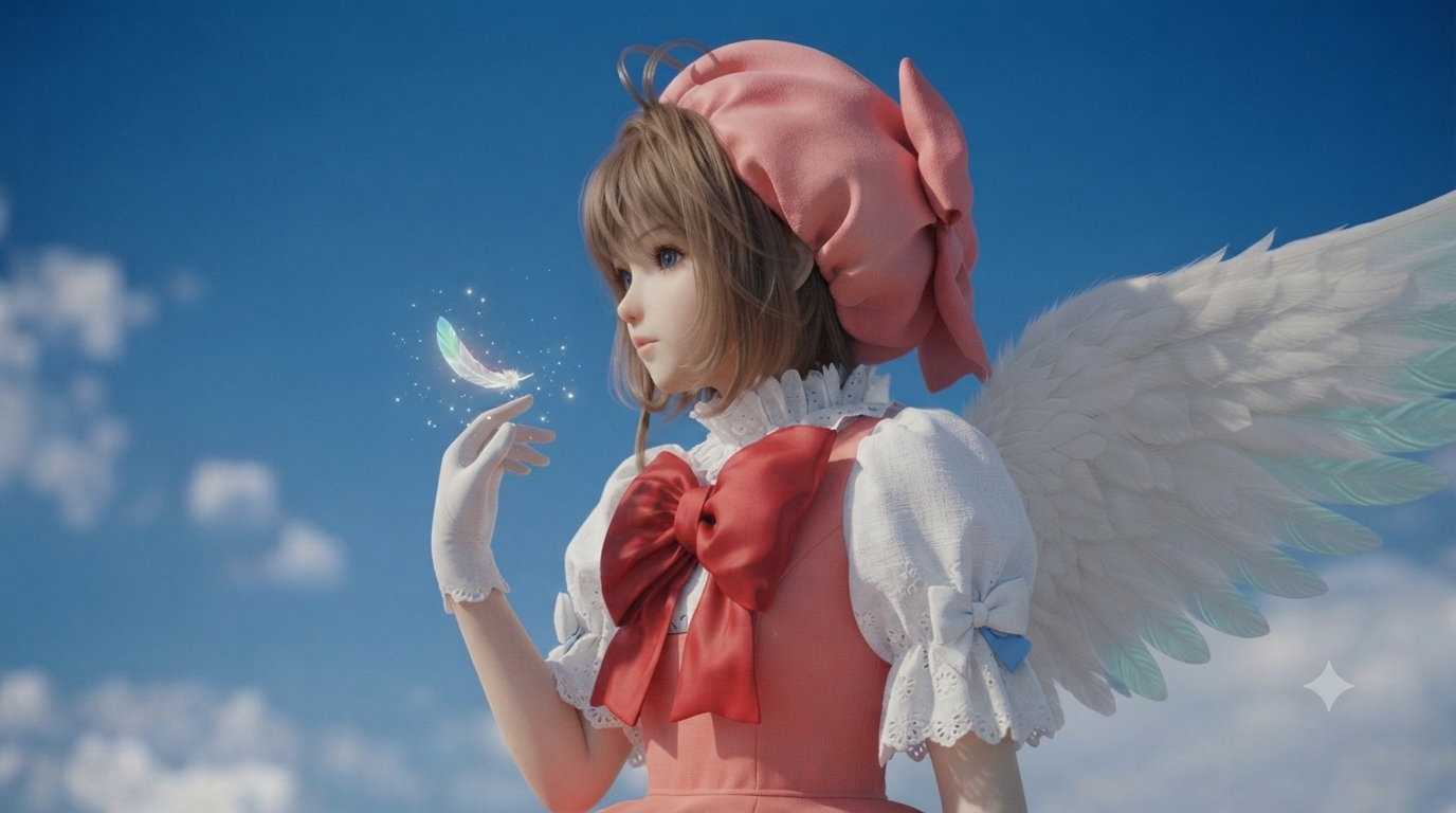 Mira Starpetal 珊瑚裙大白翼与指尖发光羽毛