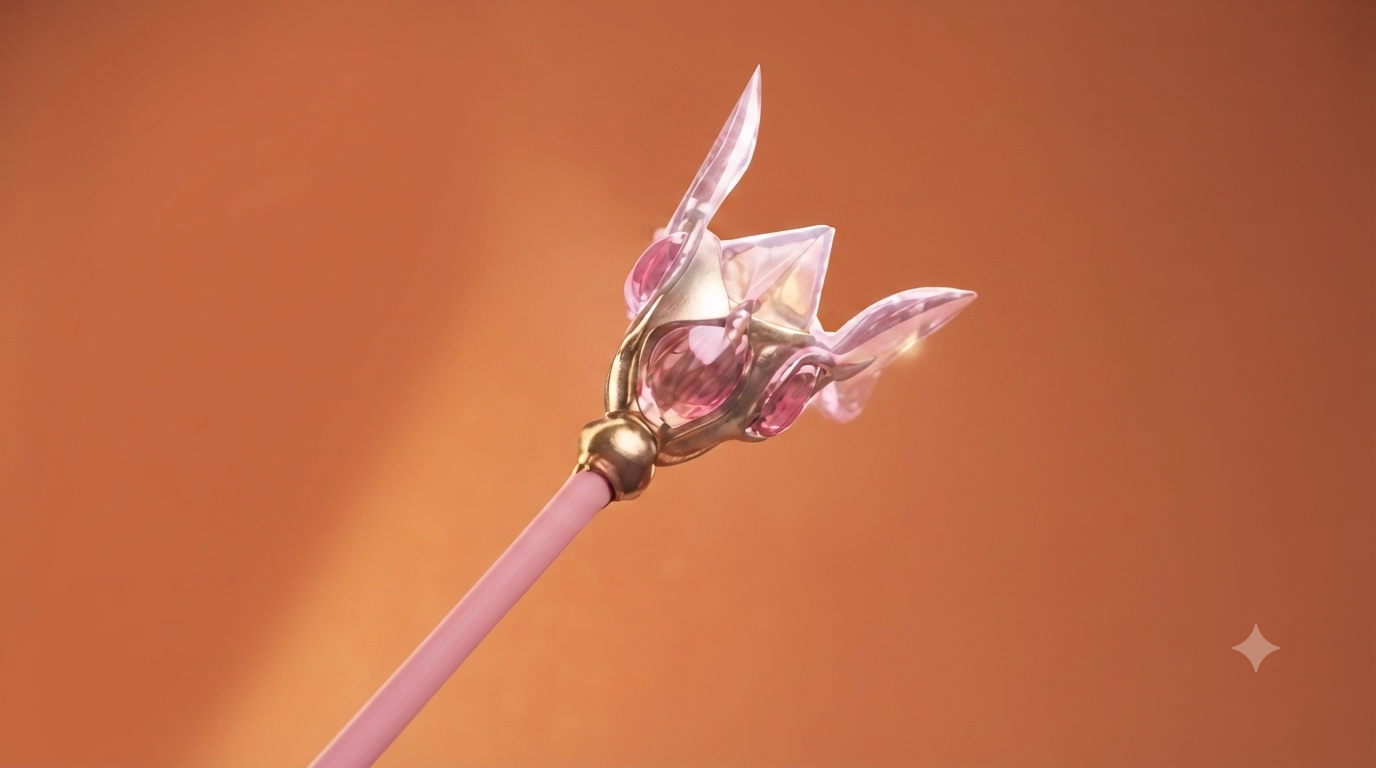 魔法少女封印杖头微距 — 金与粉晶冠