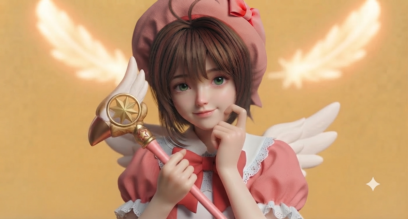 Mira Starpetal 半身 — 粉贝雷战斗裙、星杖与柔金光翼