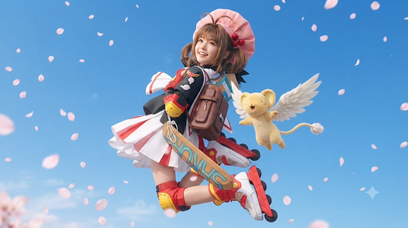 Mira Starpetal 魔法少女腾跃 — 粉贝雷、轮滑、封印杖、伙伴与樱花瓣